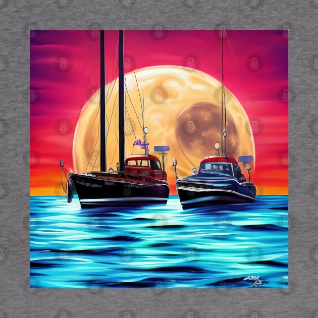 Beautiful sea moonlight by Sanzida Design